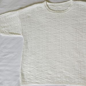 🦢 Vintage Knit - Crisp White Knit Tee